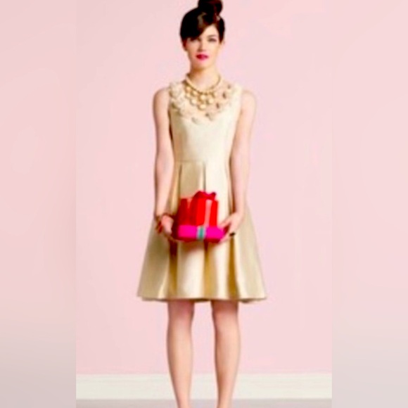 Kate spade rosettes silk wedding belles dress sz6 LINING REMOVED!!! - Picture 1 of 4